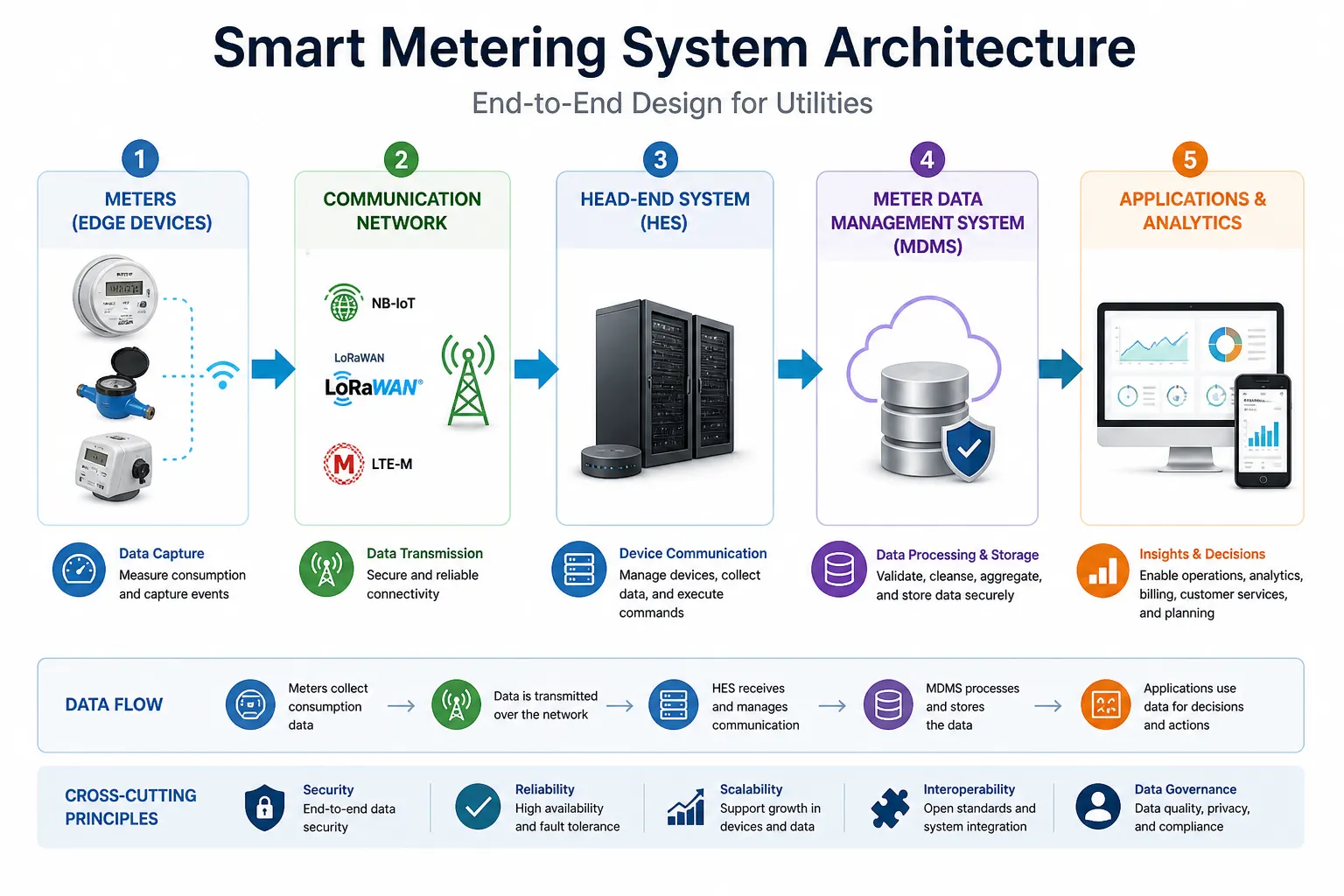 Smart Metering System Architecture End-to-End Design for Utilities